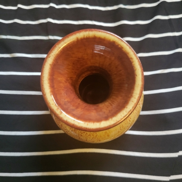 VTG Deneen Pottery Two-Toned Yellow & Brown Vase - Picture 2 of 4
